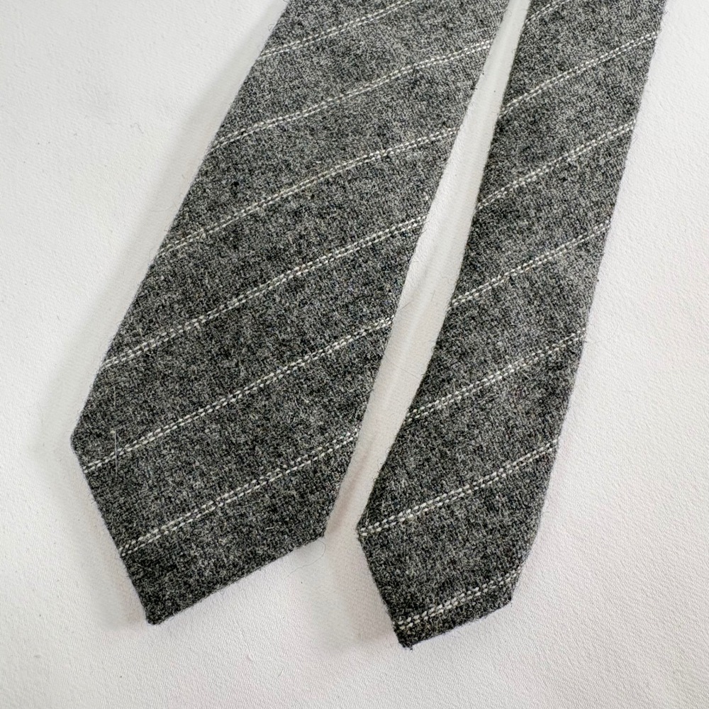 Original Penguin Necktie Grey Wool Blend Pinstripe Slim Width Tie